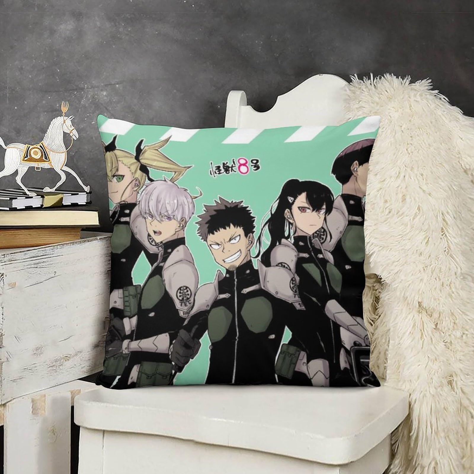 アニメ　クッションカバー　38点　まとめ売り　未使用　まとめ売り Amazon.co.jp: 怪獣8号クッションカバー坐垫套 45 45 クッション
